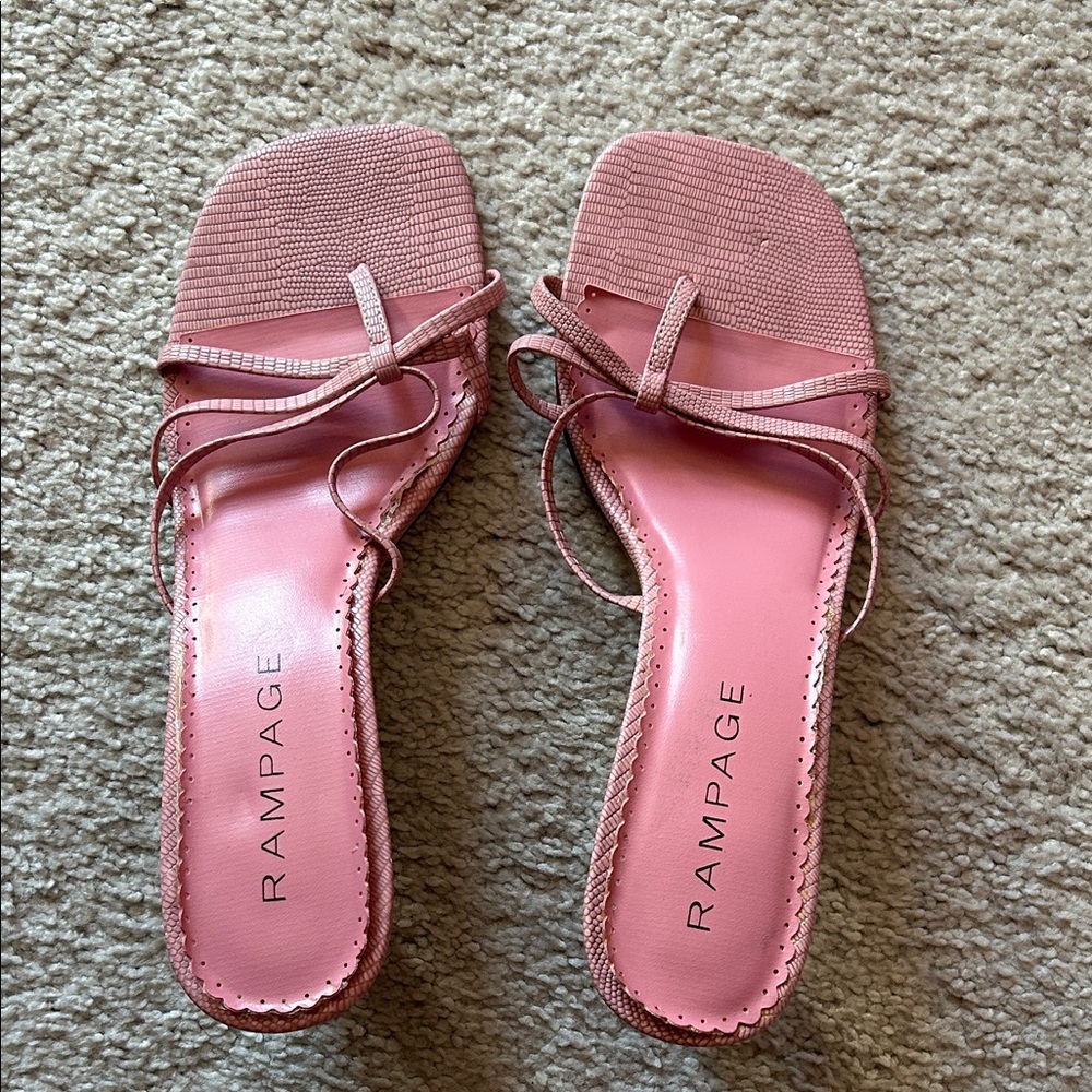 Rampage Blush Pink Strappy Sandals